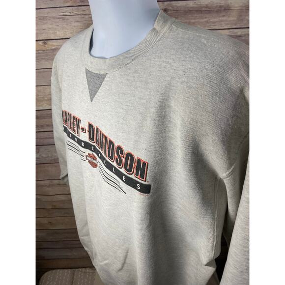 Harley-Davidson Sweatshirt 2000 Gray XL Motorcycle Logo Vintage Crew Pullover - Picture 9 of 16